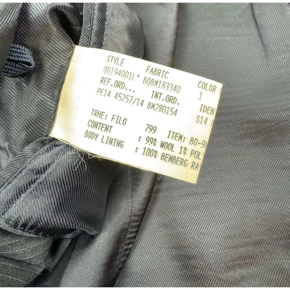 Brooks Brothers Suit Jacket Men 41L Blue Pinstripe 1818 Fitzgerald Italy Wool